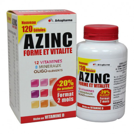 AZinc forme et vitalité adultes boîte de 120 gélules AZinc forme et vitalité adultes boîte de 120 gélules