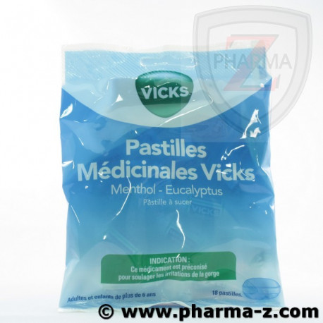 Pastilles médicinales Vicks menthol et eucalyptus Pastilles médicinales Vicks menthol et eucalyptus
