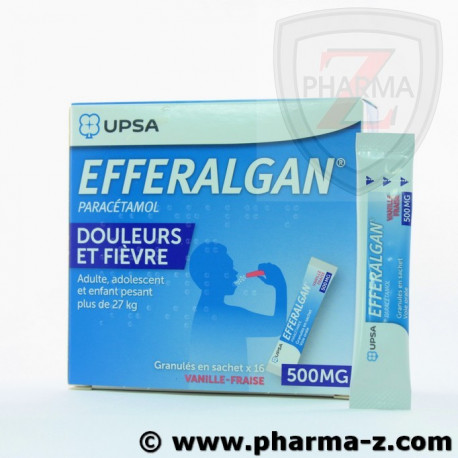 Efferalgan 500 mg (adulte et enfant pesant plus de 27kg) goute vanille-fraise Efferalgan 500 mg (adulte et enfant pesant plus de 27kg) goute vanille-fraise