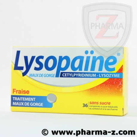 Lysopaine sans sucre gout fraise Lysopaine sans sucre gout fraise