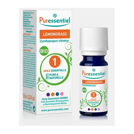Huile Essentielle Lemongrass BIO 10mL Puressentiel Huile Essentielle Lemongrass BIO 10mL Puressentiel