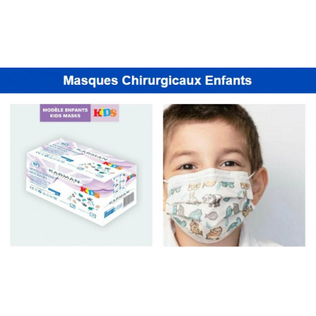 Masque chirurgicaux Enfants type 2 R Boite de 50 Masque chirurgicaux Enfants type 2 R Boite de 50
