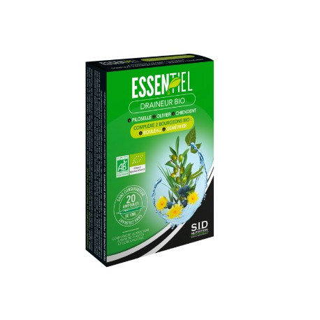 SIDN Essentiel Draineur Bio 20 ampoules SIDN Essentiel Draineur Bio 20 ampoules