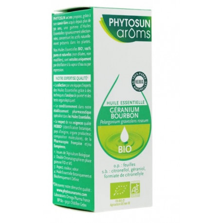 Huile Essentielle Geranium Bourbon Bio Phytosun 10ml Huile Essentielle Geranium Bourbon Bio Phytosun 10ml
