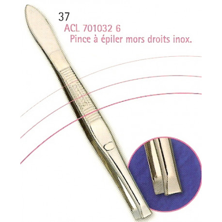 Pince à épiler mors droits micro-ajusté. Pince à épiler mors droits micro-ajusté.